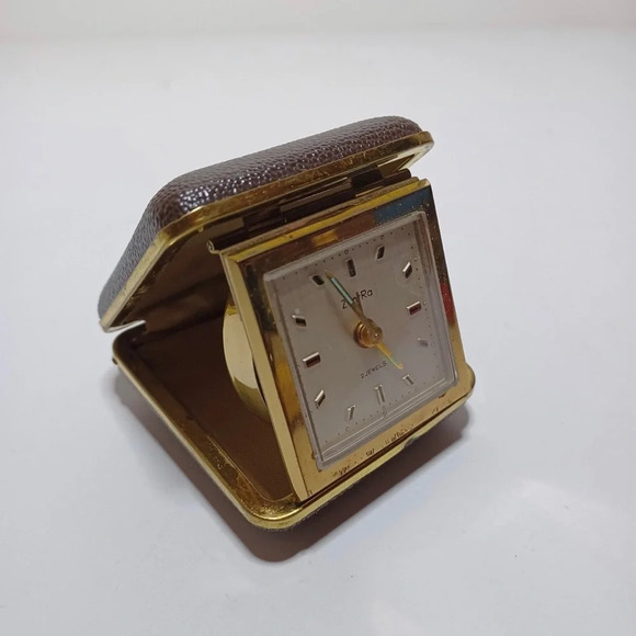 Zentra Vintage 2 Jewels Mechanical Wind Up Travel Alarm Clock working - Picture 5 of 8
